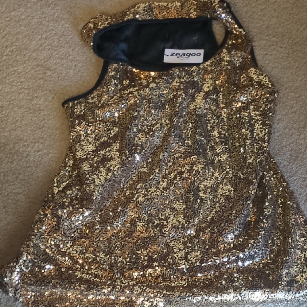 Zeqagoo Gold Sequin Tank Top
